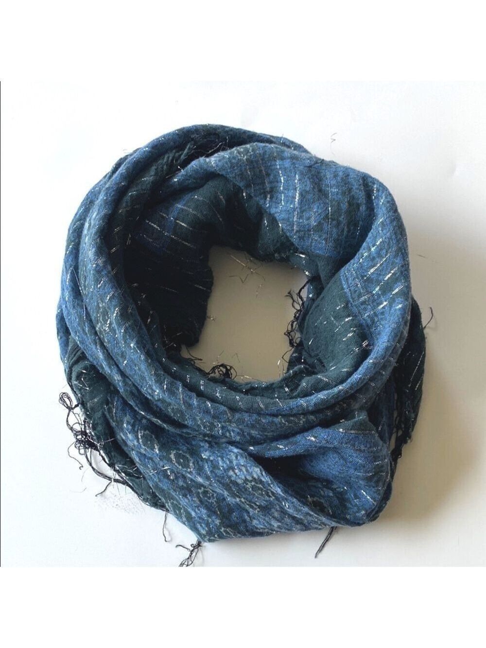 🎈$5 add on. Light Blue Scarf with Silver Highlights